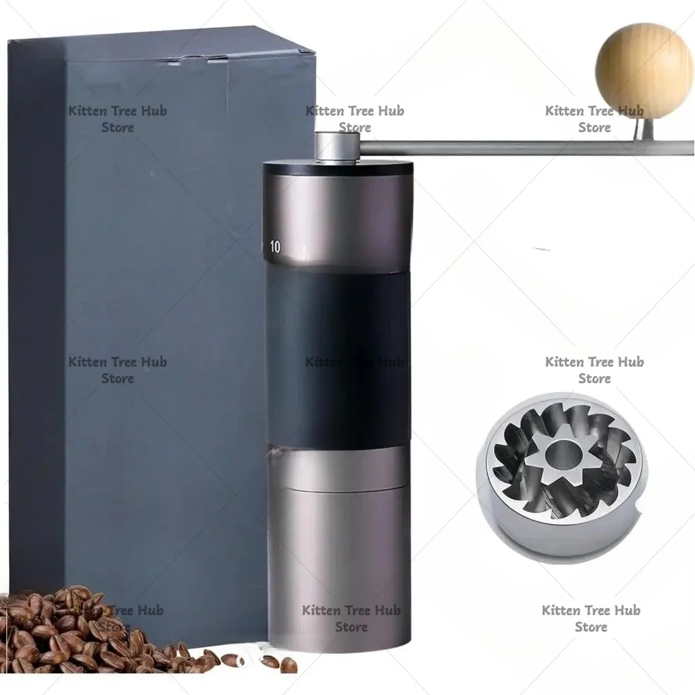 K6 Manual Hand Coee Grinder with Straight Handle or rench Pr, Drip, with Assembly istency Stainlnical Burr Mill