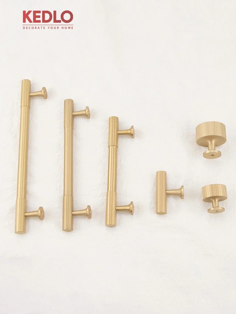 KEDLO Moderner Minimalistischer Massiver Messing-Rundknopf Küchenschrankgriff Antiker Messinggriff Schubladengriff Gebürsteter Messinggriff – Detail 9