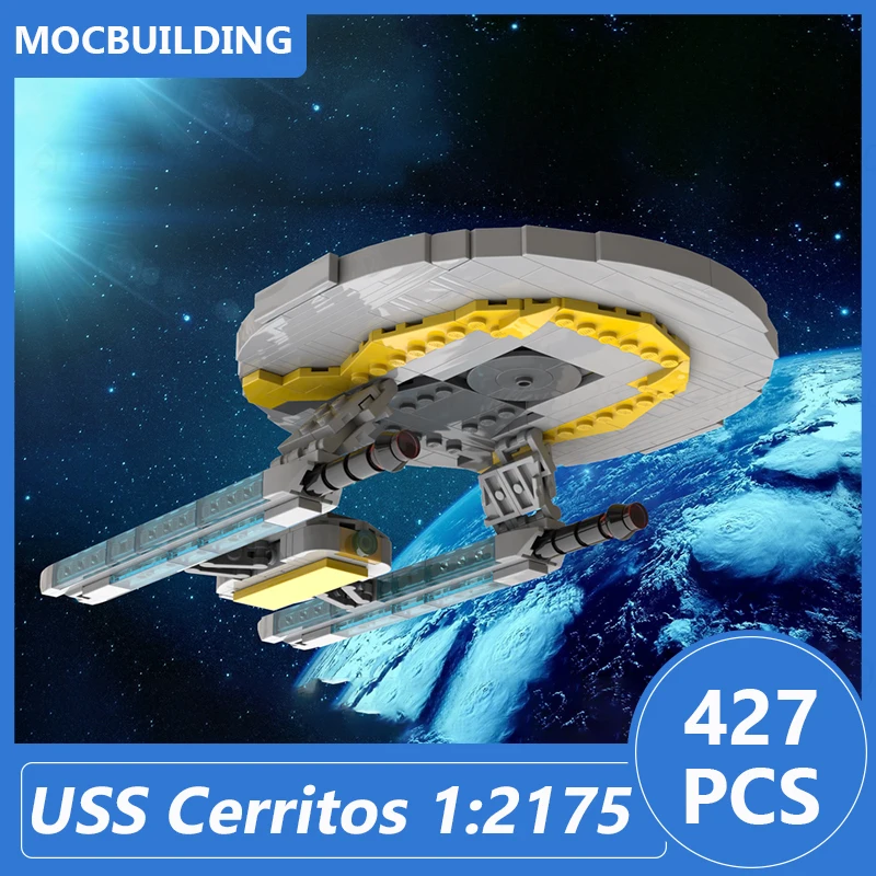 USS Cerritos 1:2175 Scale Model Moc Building Blocks Diy Assemble Bricks Space Educational Creative Display Xmas Toys Gift 427PCS