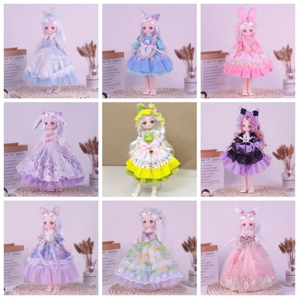 หลายเคลื่อนย้ายได้ 30 ซม.Bjd ตุ๊กตาของเล่นที่ถอดออกได้ตุ๊กตา Ball-julated สาว DIY แต่งตัวของเล่นตุ๊กตา BJD ดวงตาที่น่าสนใจ