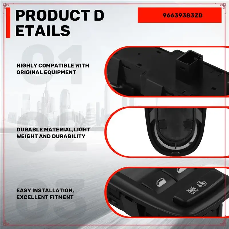 

6554.YH 96639383ZD Vehicle Electric Window Control Switch For Citroen C4 I Grand Picasso 2007-2014