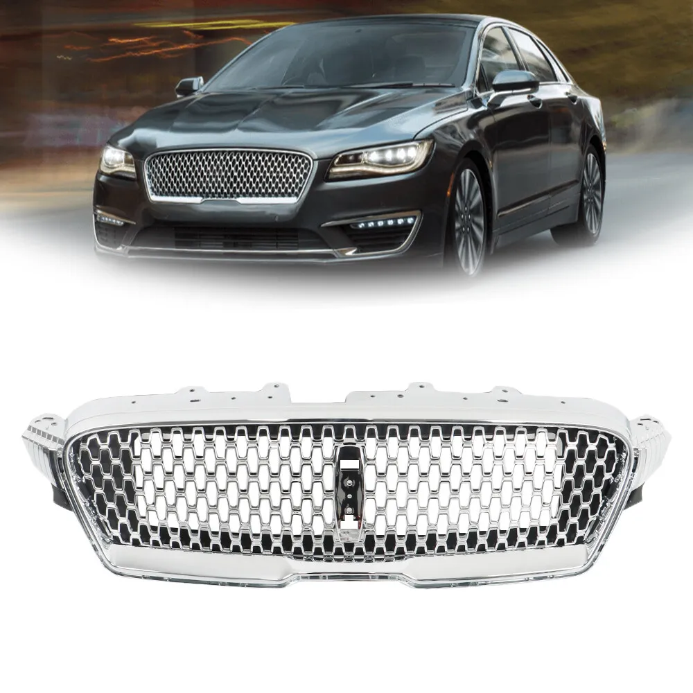 

For Lincoln MKZ 2017-2019 Nickelplated Plastic Front Upper Grille Bumper Grille