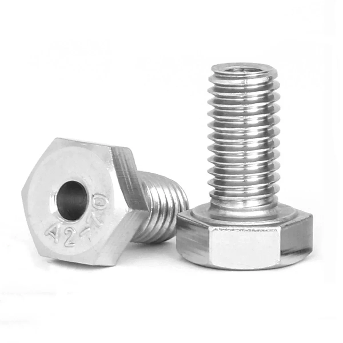 304 Stainless Steel Outer Hexagonal Perforated Hollow Exhaust Screw Vacuum Hollow Through-Hole Threading Screw M10 M12