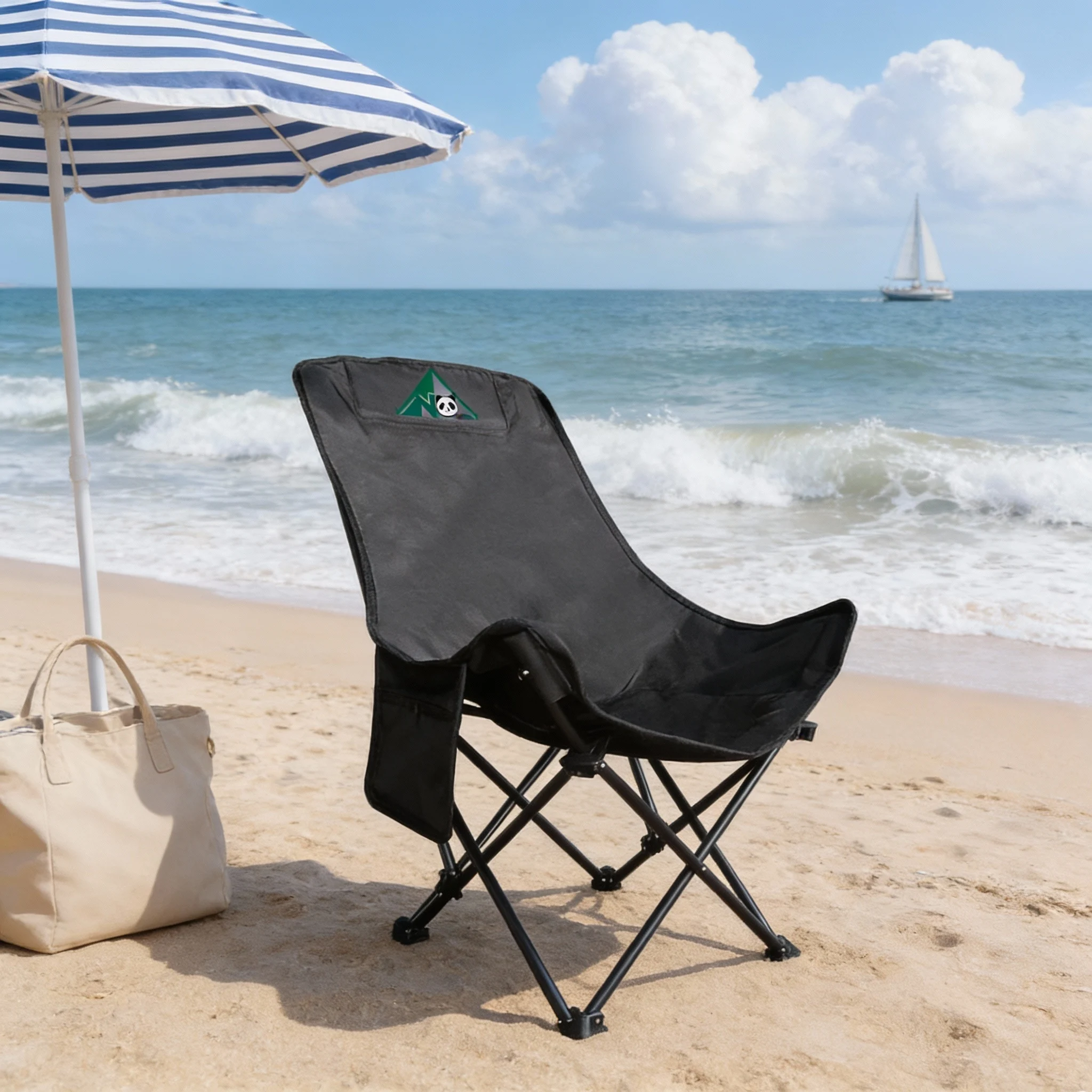 Wholesale Custom Taller Wider Outdoor Folding Camping Chair Multifunctional Portable Ecliner Moon Chair