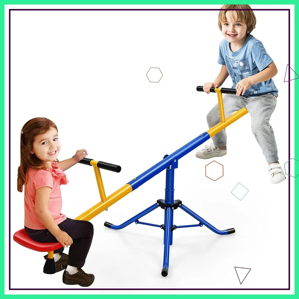 

Kids 360° Rotating Teeter Totter Seesaw, Outdoor Indoor Play Equipment with Safe Design, Christmas Gift for Toddlers
