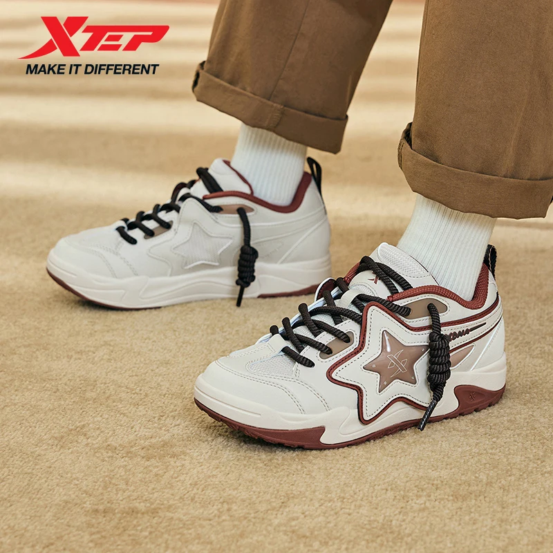 

Женские кроссовки Xtep, износостойкая модная повседневная обувь в уличном стиле, легкие шикарные туфли для скейтбординга на шнуровке 976318330003