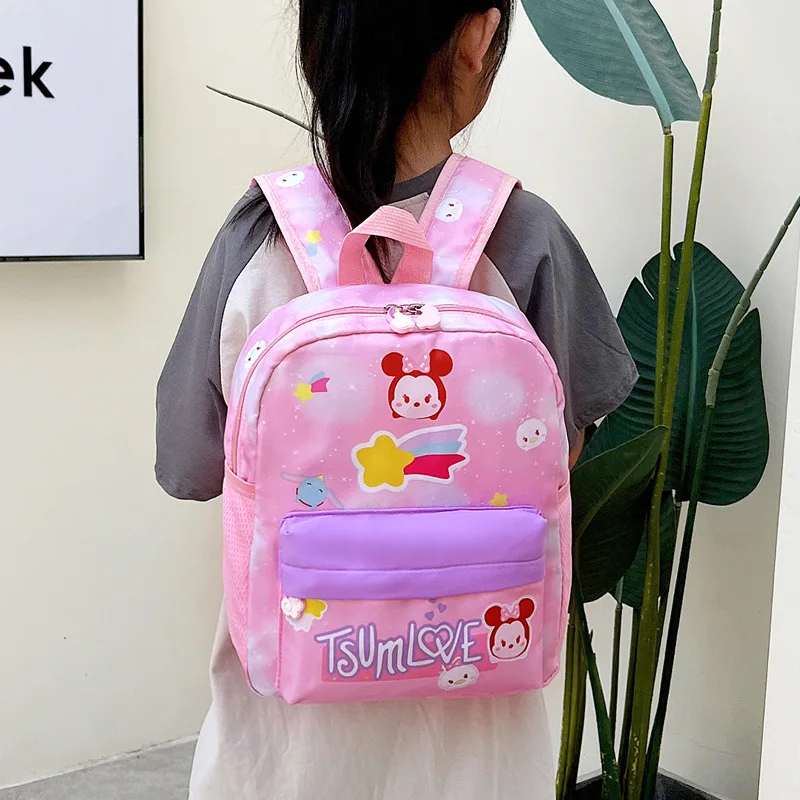 MINISO 2023 New Children\'s Bag Fashion Cartoon Animation Oxford Cloth Backpack Kindergarten Girls Color School Bag Backpack