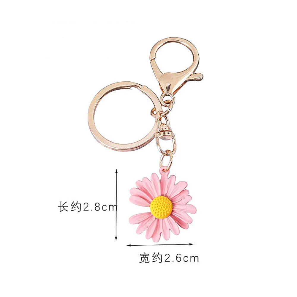 Creative Notch Daisy Keychain Fashion Flower Keyring For Women Sweet Handbag Ornaments Charms Car Key Holder Accessories Gifts