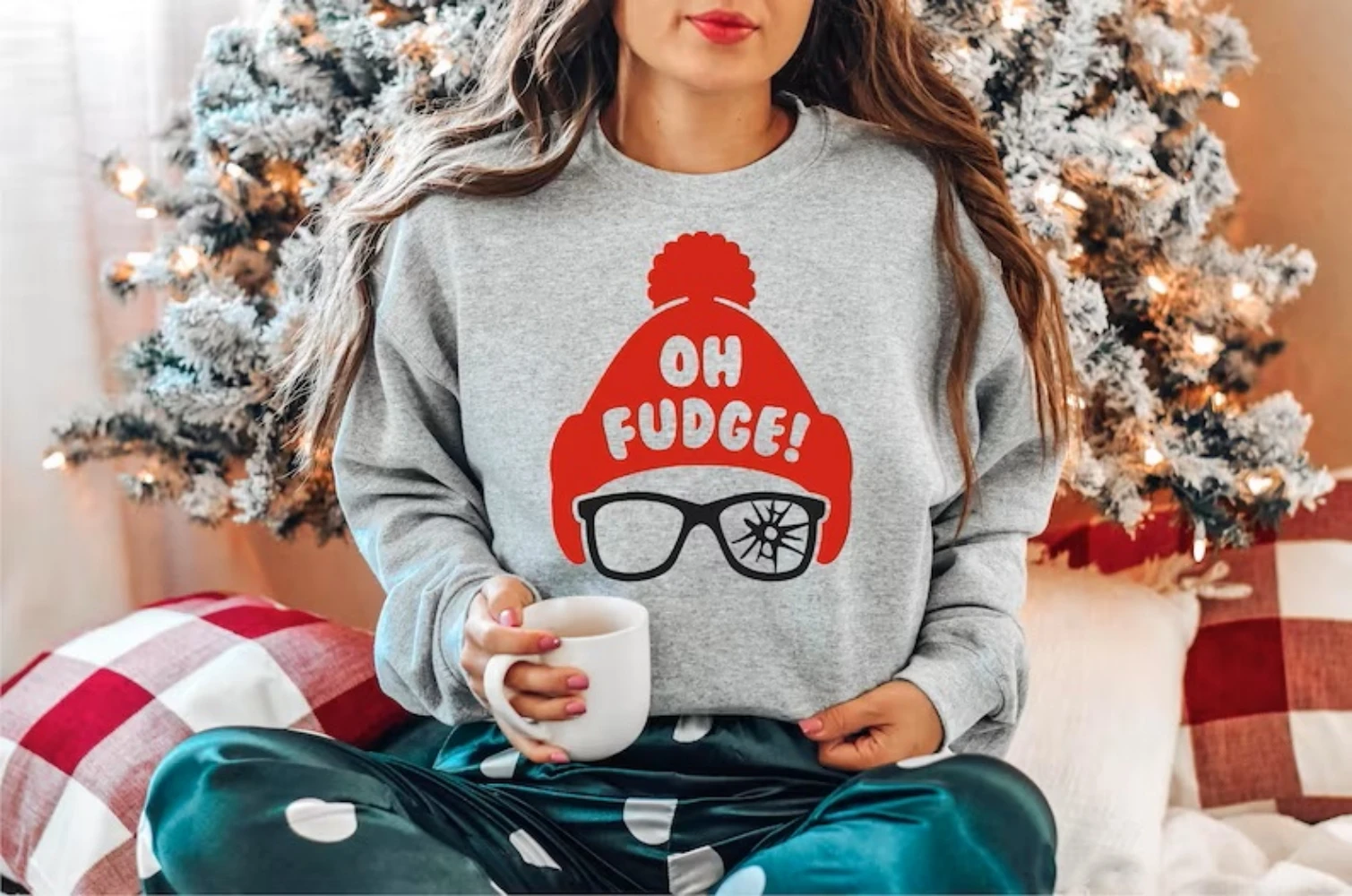 Oh Fudge Sweatshirt A Christmas Story Shirt Funny Movie Night Cute Trendy Crewneck Coquette Aesthetic Pullover Shirt