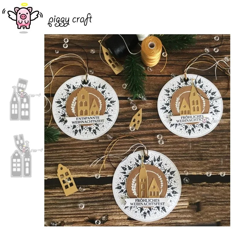 1pc Piggy Craft metal cutting dies cut die mold Various house buildings Scrapbook paper craft mold blade punch stencils dies