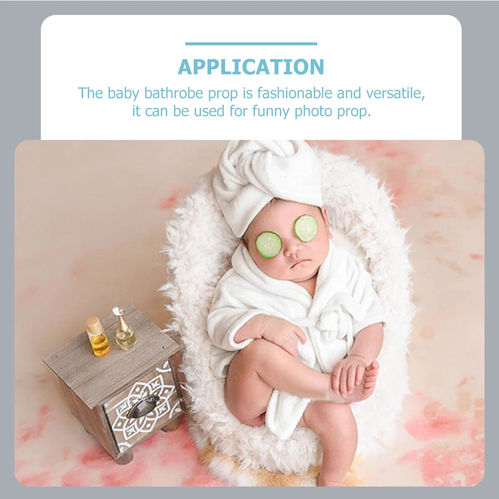 

Cucumber Towel Bathrobe Set Newborn Outfit Baby Photo Prop Boy Infant Coral Fleece