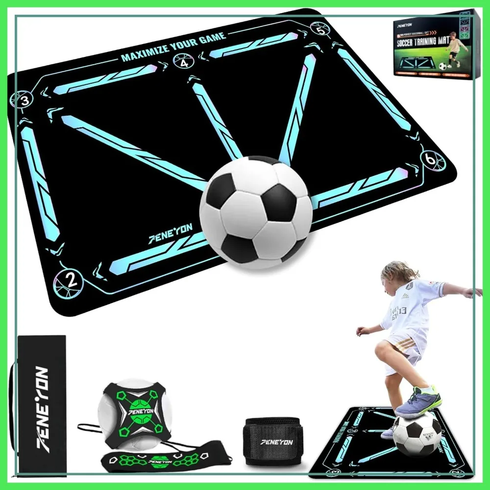 

Soccer Training Mat for Footwork Drills - Non-Slip, Anti-Noise, Indoor/Outdoor Use