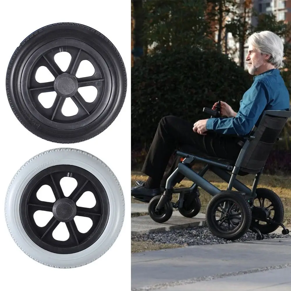 12Inch Shopping Cart Wheels Wear-resistant Anti Slip Travelling Trolley Caster Replacement Solid Tire Wheel