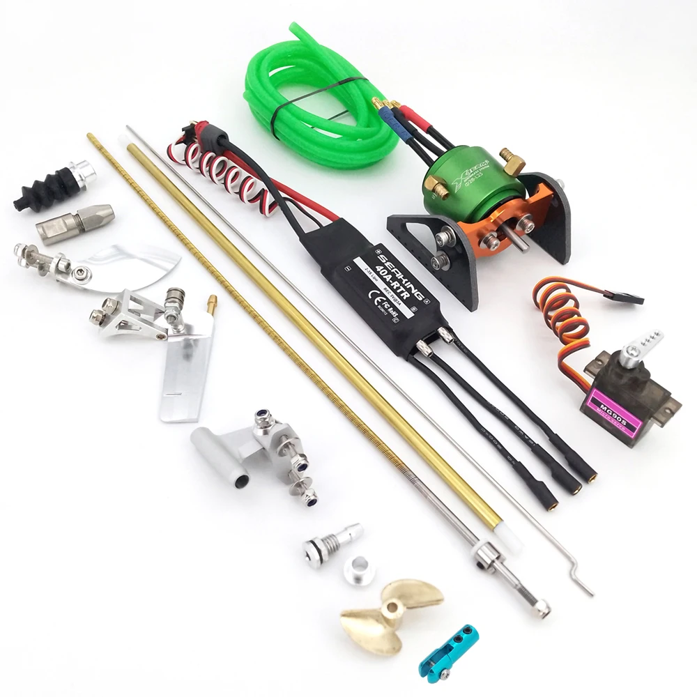 

RC Boat Accessories 3.175mm 1/8" flexible Shaft Strut 2835 Motor 40A ESC Rudder Propeller Kit for Small RC Boat Speed MONO CAT
