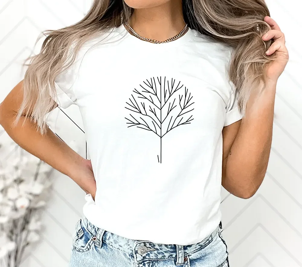 Camiseta de árbol minimalista para amantes de los jardineros, naturaleza, bosque, Camping, aventura