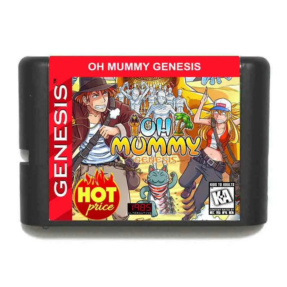 Oh Mummy 16 Bit MD Game Card Reproduction Cart for Sega Genesis Mega Drive