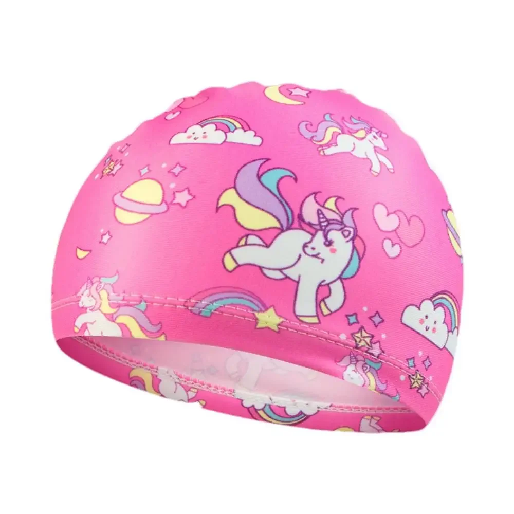 Cartoon Animal Children Swimming Cap Girls Boys Polyester Waterproof Swimming hat Elastic kids pool Swimming Cap 1-10 Years Old