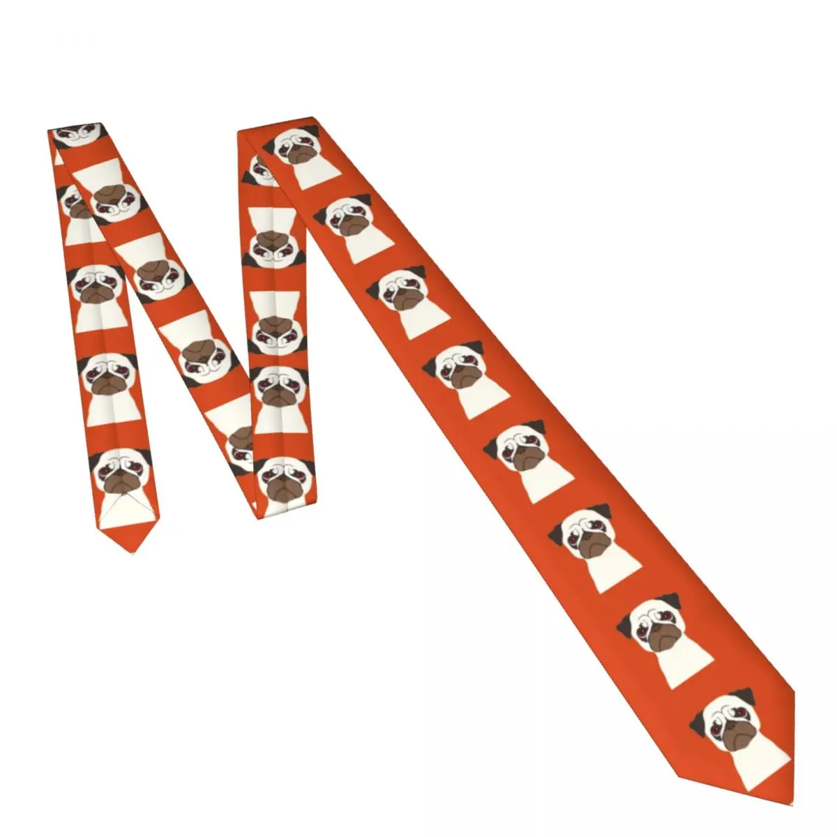 Casual Pijlpunt Skinny Pug Hond Stropdas Slanke Stropdas Voor Feest Formele Stropdas