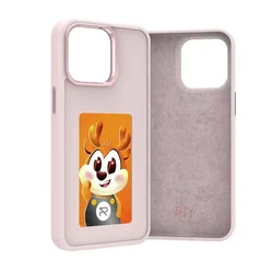 New-tech NFC Function Phone Case For Iphone 15 14 13 Pro Max DIY Cases E-Ink Screen Phone Cover Cartoon Girl Fundas Battery Free