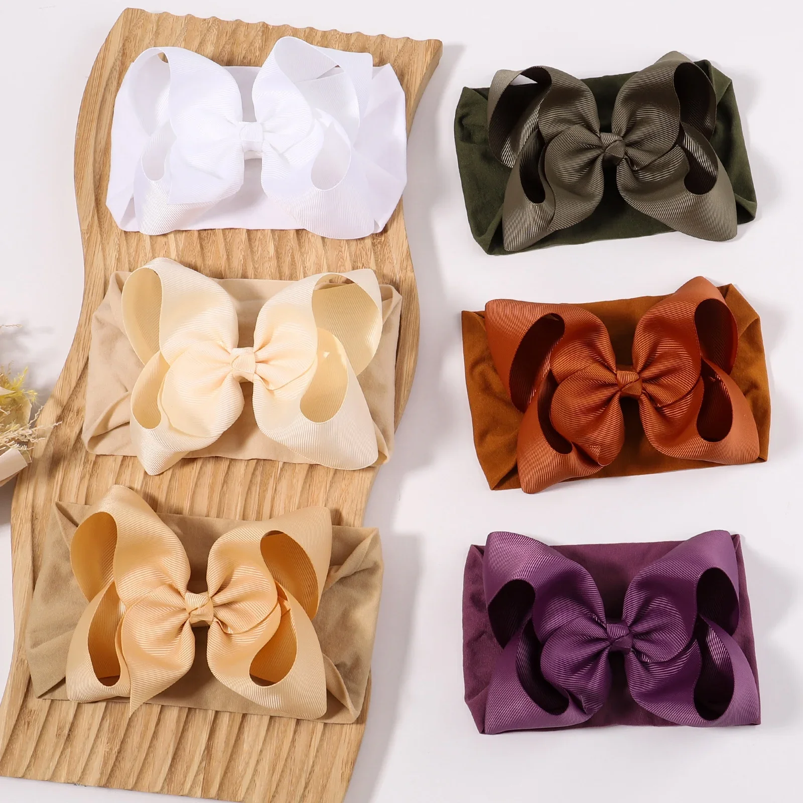 1Pcs Toddler Girl Ribbon Big Bows Hair Band Baby Headband Wide Turban Newborn Headbands For Baby Hair Accessories Wholesale