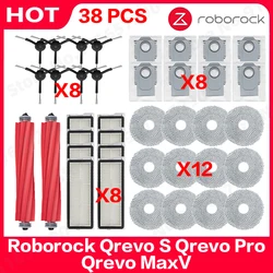Roborock Qrevo S Qrevo Pro Qrevo MaxV Robot Vacuum Parts Main Roller Side Brush Hepa Filter Mop Pad Cloth Dust Bag Accessories