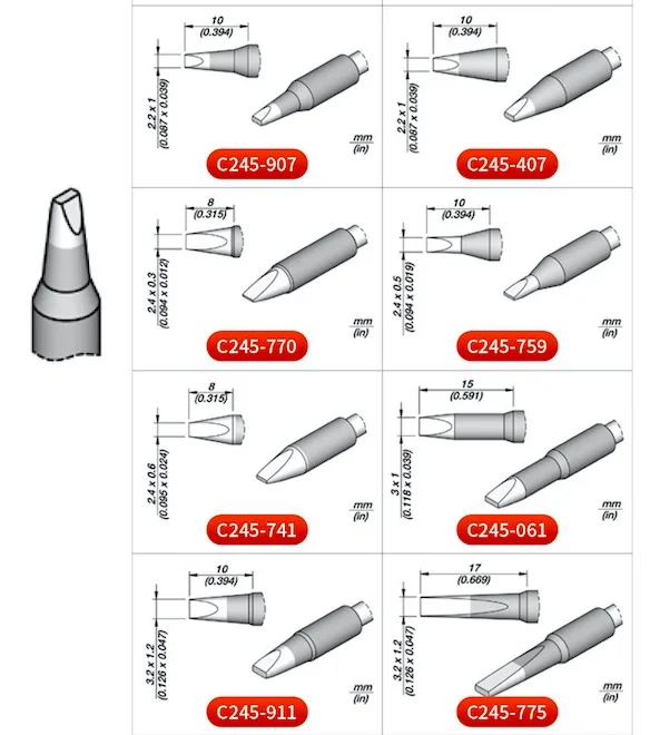 100% Original JBC C245 Soldering Iron Tips For Genuine T245-A Welding Nozzle Handle