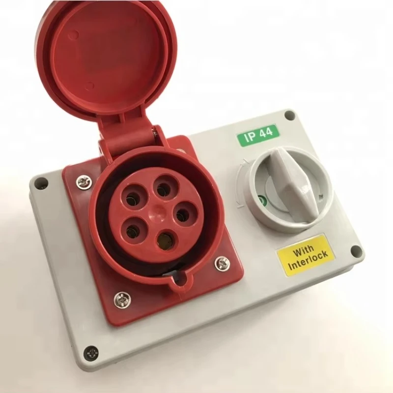 High-quality IP44 industrial machinery interlocking socket with switch 5P-32 025 plug and socket combination