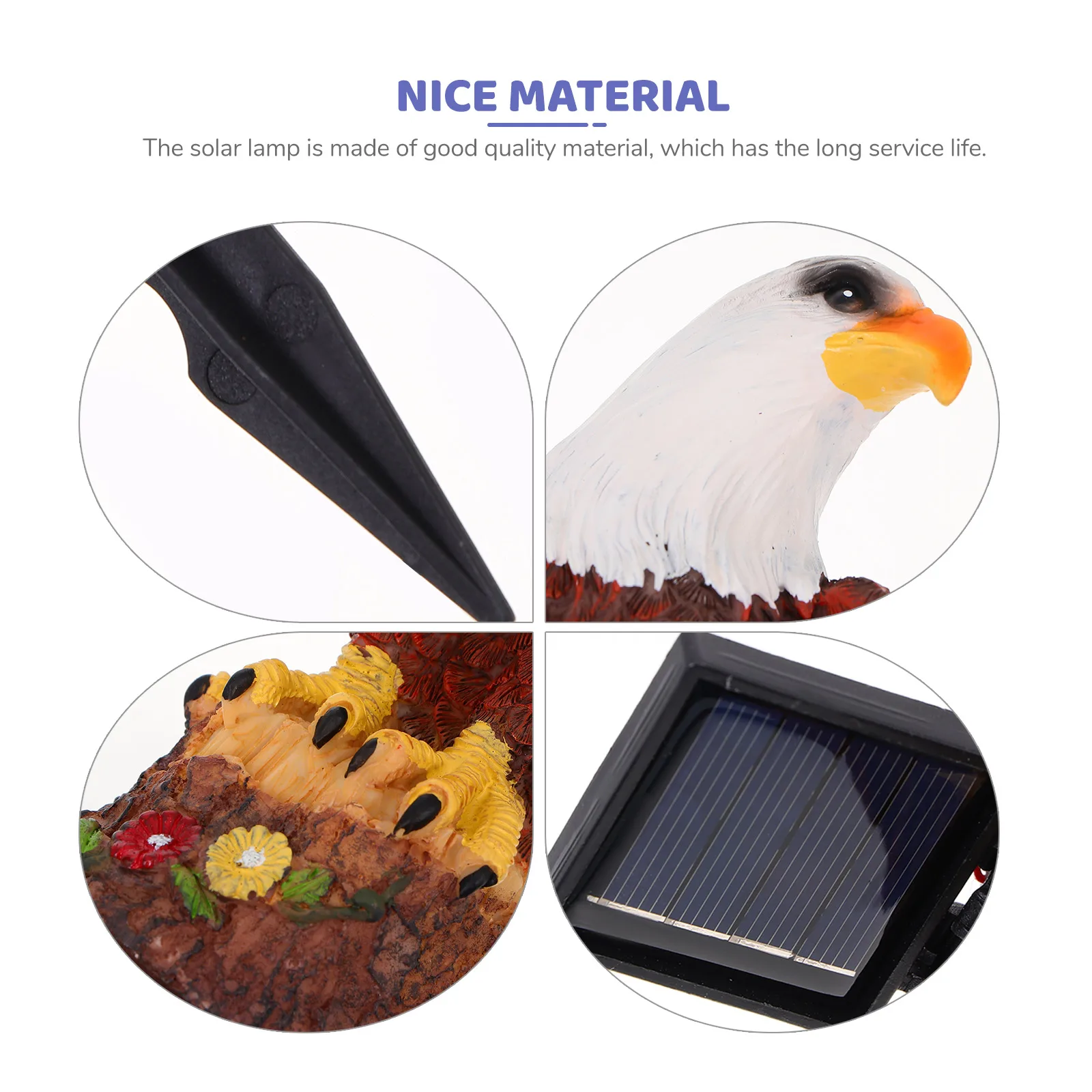 

Solar Powered Eagle Shape Lawn Light Resin Material Warm Tone Garden Decoration Outdoor Yard nament Solar Lamp