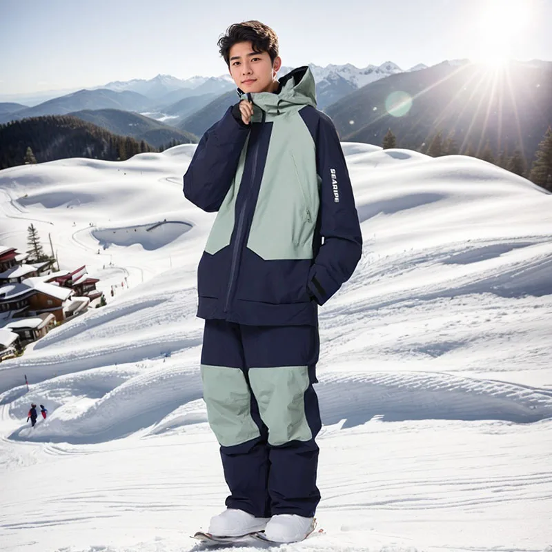 

2025 New Men's Women's Ski Set Waterproof Warm Breathable Single/Double Board Ski Set Men's Women's Thick Loose Ski Pants