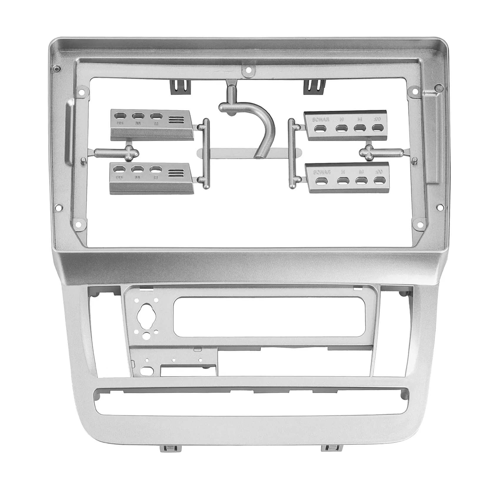 

Автомобильный радиоприемник Double Din No Space, лицевая серебряная стереорамка для Toyota Alphard RHD 2003-2007 годов, комплект отделки приборной панели