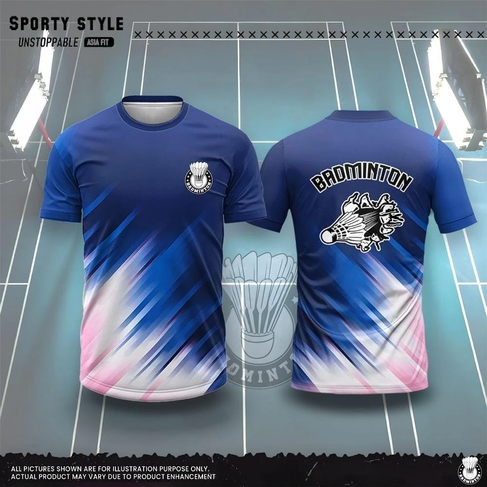 

Men's Clothing Fashion 3D Printing Badminton T Shirt Summer Breathable Short Sleeve Men's T-Shirt Sports Loose O-Neck Gym Tops