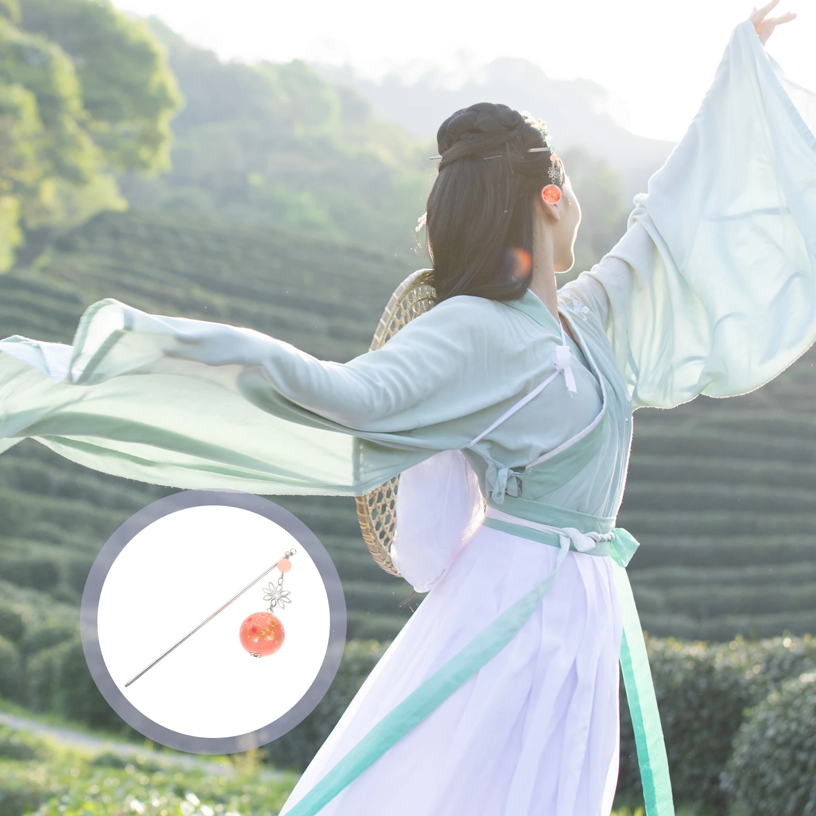 

Japanese Style Cherry Stick Retro Hairpin for Weddings Parties Cosplay Photography Girl Hair Accessories