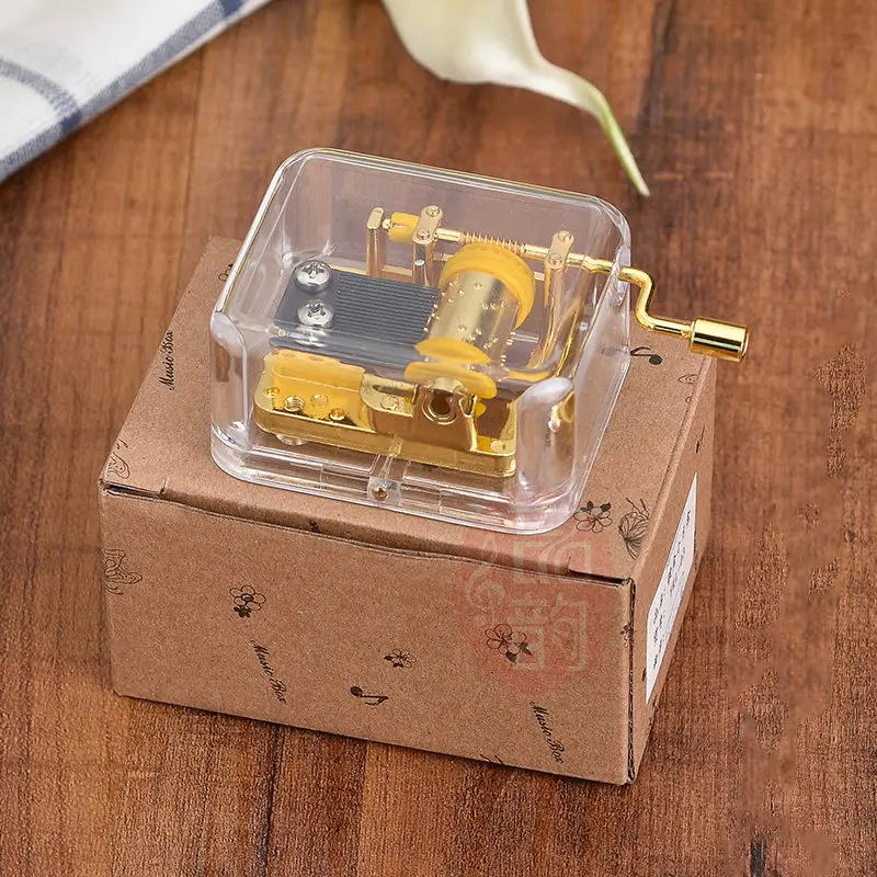 Gold-plated movement, hand-cranked music box, music box, wedding souvenir, birthday gift, creative DIY children's toys