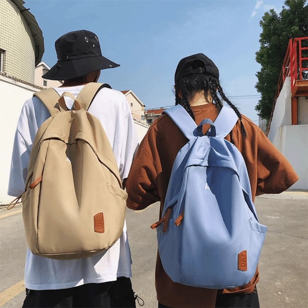 

Fashion Canvas College Backpack Large Capacity Solid Color Travel Backpack Waterproof School Bags High School Students