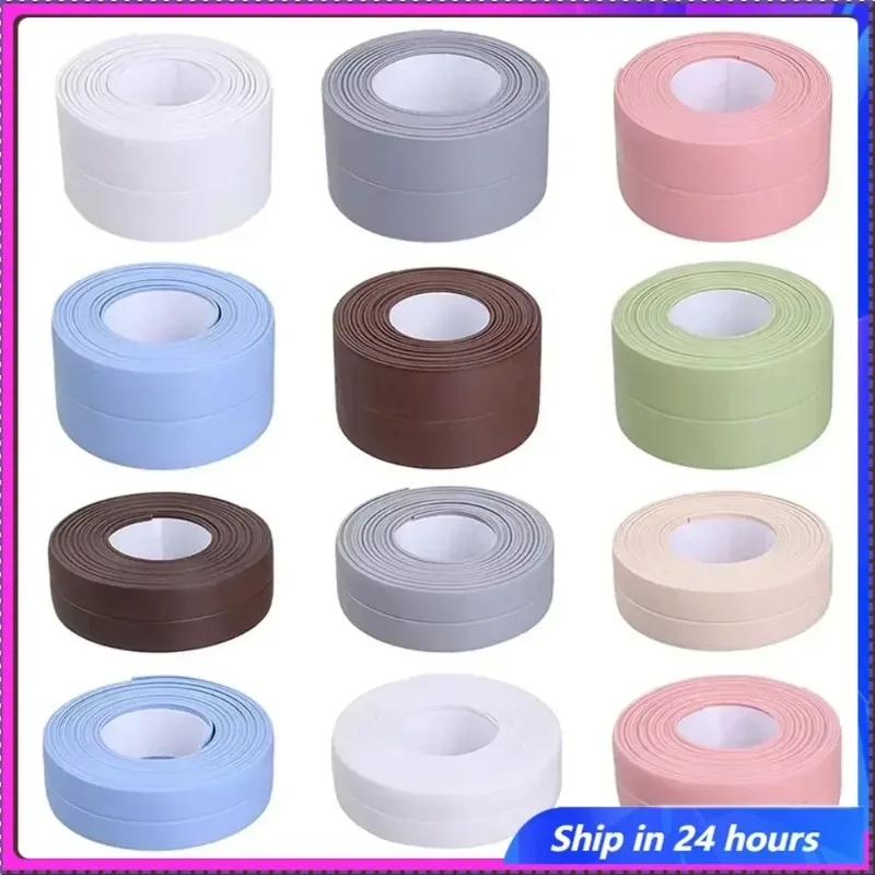 شريط عزل للحمام اكسسوارات المطبخ دش حوض الاستحمام السد قطاع ذاتية اللصق ملصق جداري مقاوم للماء بالوعة حافة الشريط