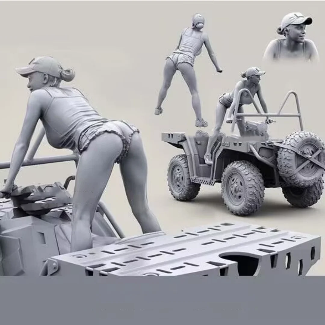 

1/35 (50mm) Resin toys Model Assemble Kit Modern Terrain Vehicle Driving by Beautiful Women Unassembled Unpainted (People only)