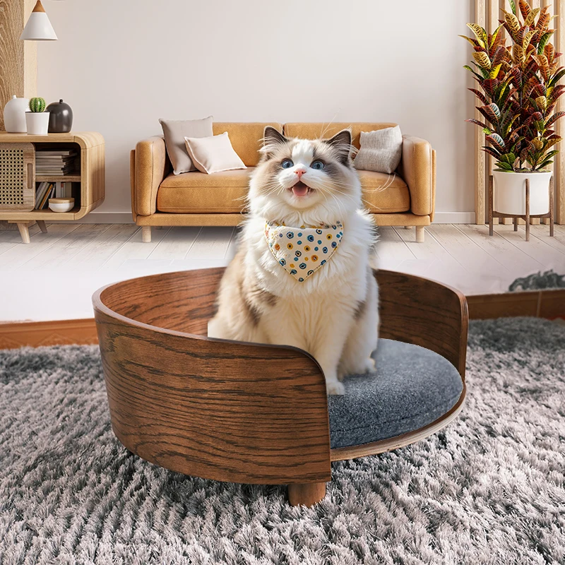 

High Quality Wooden Cat House Minimalist Style Bed for Cats and Small Dogs Pet Sofa Design
