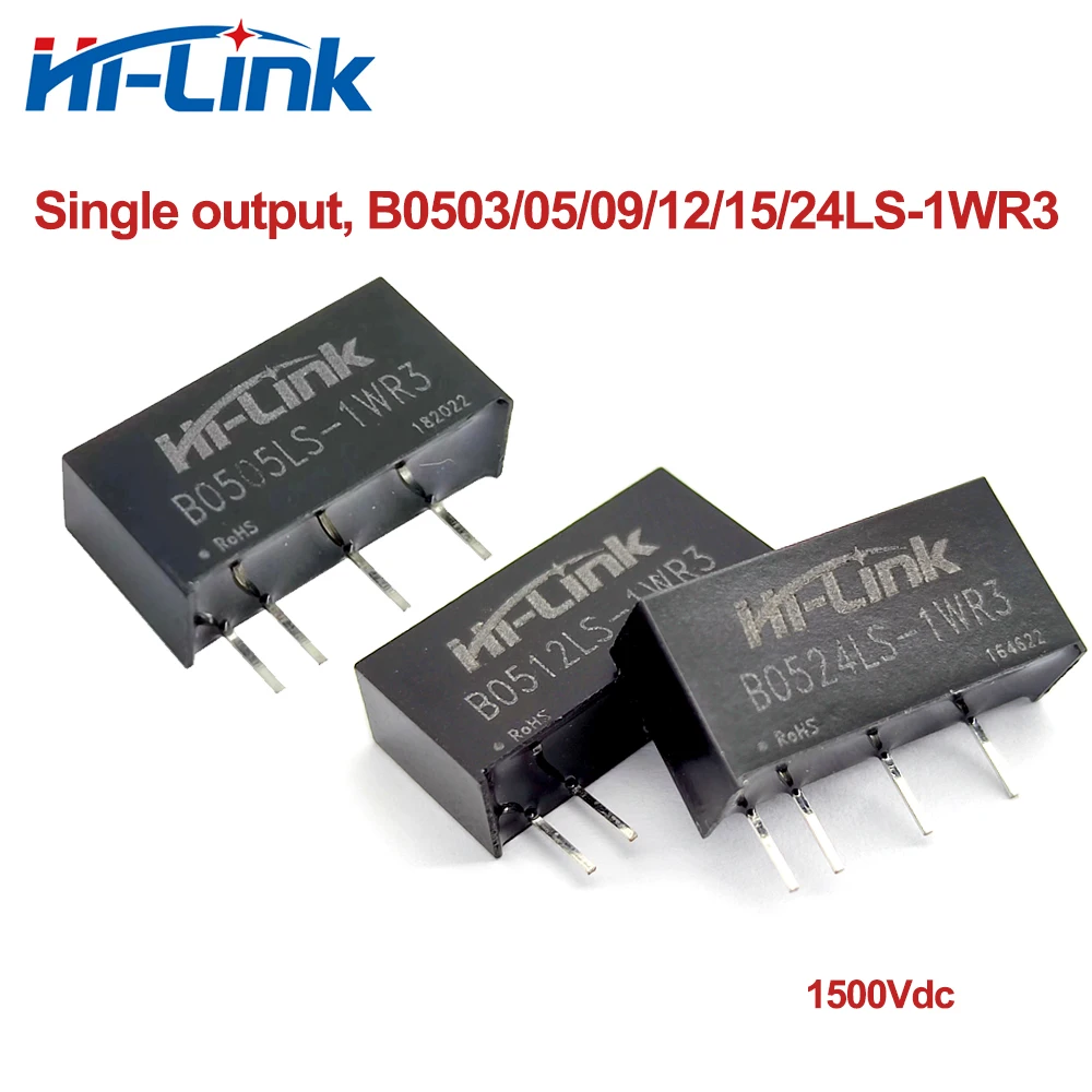 Hi-Link salida única 1W 3,3 V/5,5 V a 3,3 V/5V/9V/12V/15V/24V B0305LS-1WR3 B0505LS-1WR3 B0512LS-1WR3 DC módulo de fuente de alimentación