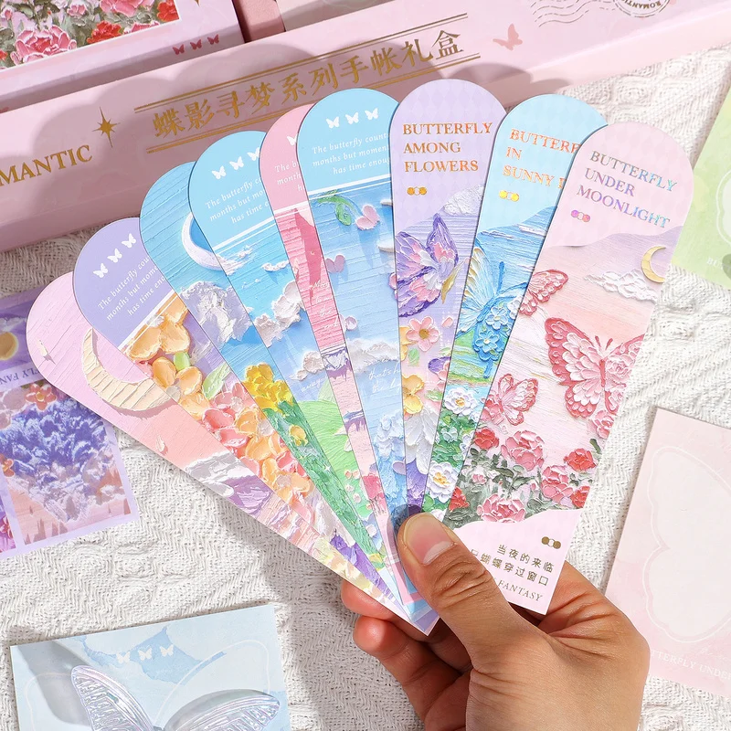 Painting Bullet Journal Kit Imitation Relief Butterfly With Notebook Stickers Pens Bookmarks And Sticky For Stationery Supplies