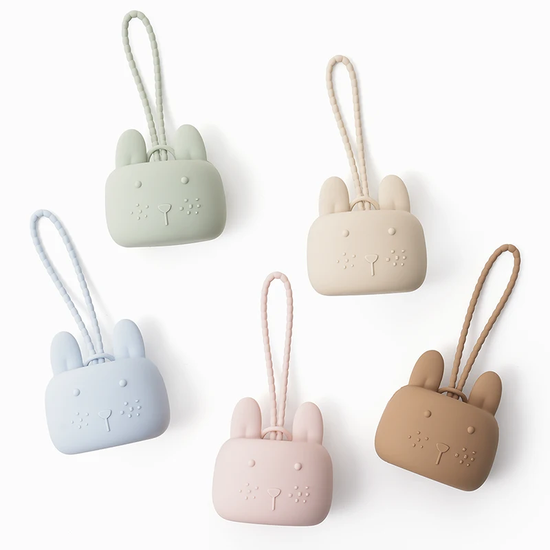 1pc Baby Silicone Pacifier Holder Case, 100% Soft Silicone Nipple Holder Container Box Keep Pacifier Case Pacifiers