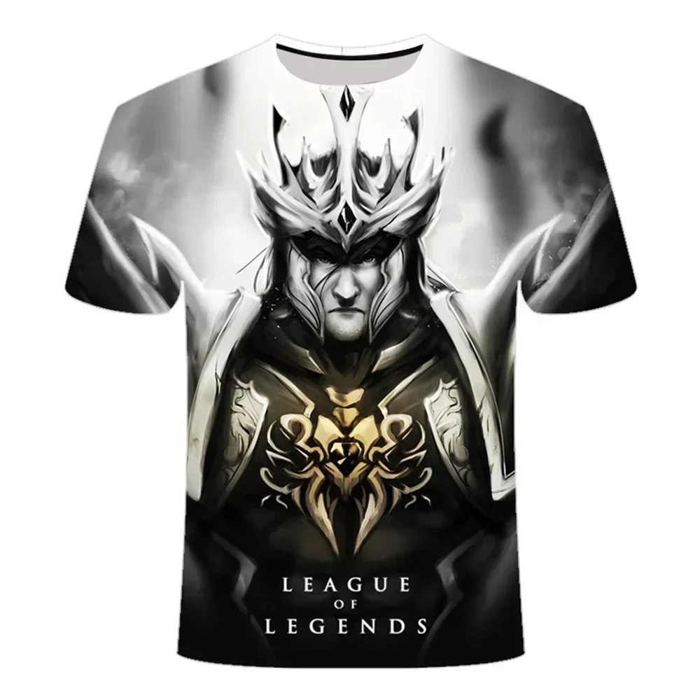 T-shirt League of Legends Stampata in 3D in Stile Casual Nero Piu Venduta T-shirt Girocollo Allentata Da Uomo E Da Donna