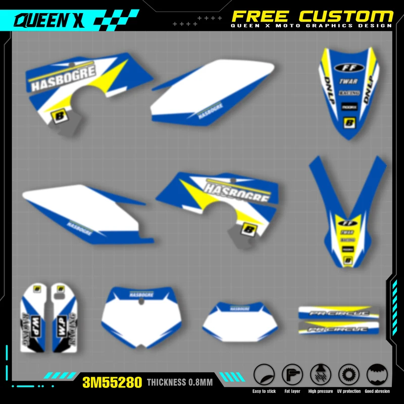 QUEEN X MOTO Motorcycle Team Graphics Decal & Sticker Kit For HUSABERG 2006 2007 2008 FE TE  FC TC 001