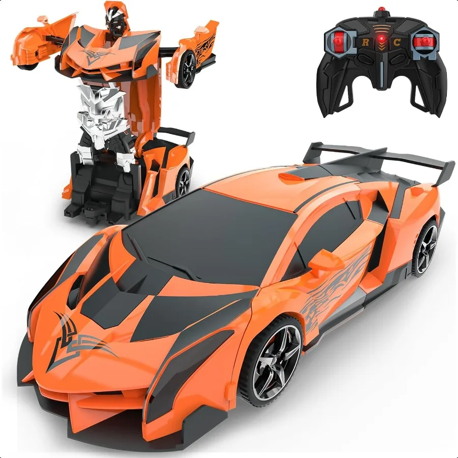 

BLUEJAY Transform Rc Cars for Boys 47 812 2.4Ghz 1:18 Scale Remote Control Car Transforming Robot OneButton Deformation 360 Rot