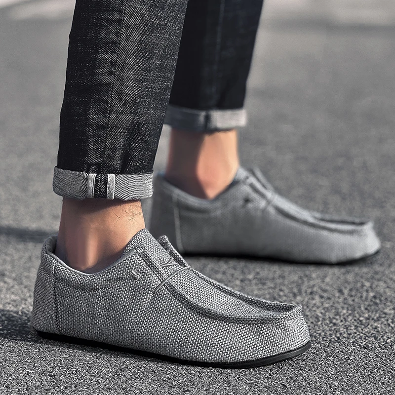 YRZL 2024 New Men Loafers Casual Canvas Shoes High Quality Soft Spring Flats Breathable Lightweight Comfortable Footwear for Man