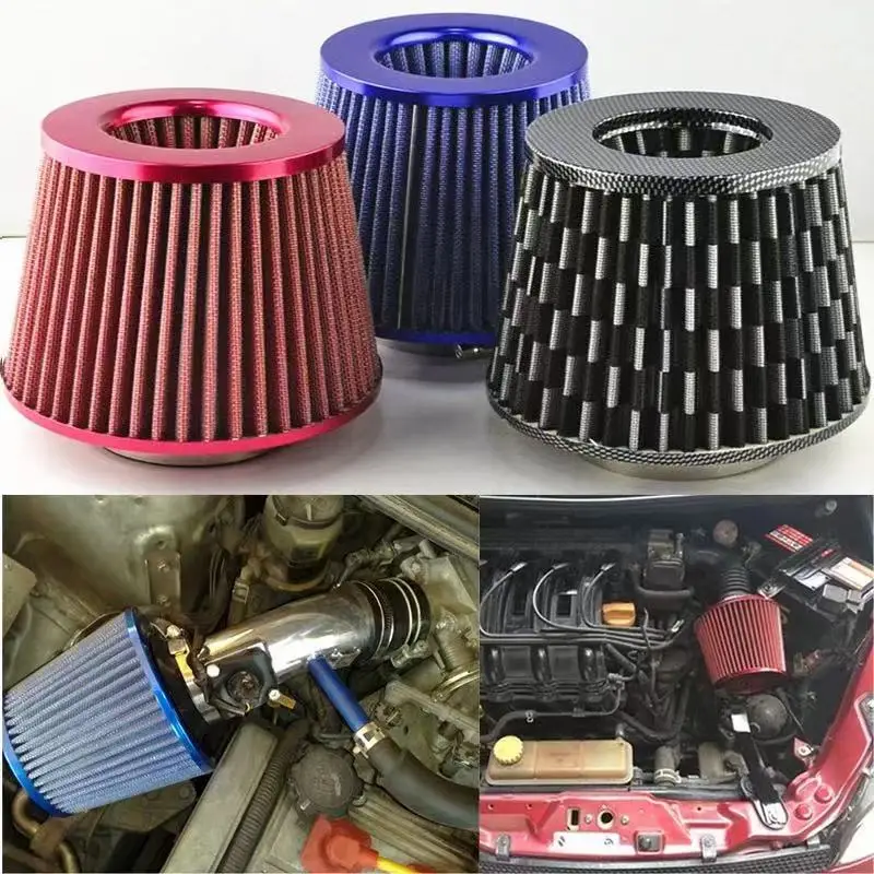 76MM 3 Inch Car Air Filters Vent Filter High Flow Intake Kit Mesh Cone Engine Protector Replacement Auto Accessories Universal