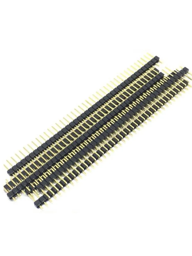 10 sztuk pozłacane Pitch 2.54mm 1x40 Pin 40 Pin jeden rząd męskie złącze główkowe prosta igła złącze — zdjęcie 2