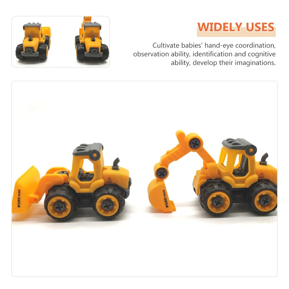 

2Pcs Pushdozer Excavator Construction Birthday Party Supplies Cake Toppers Safe Plastic Decor for Boys Toddler Events