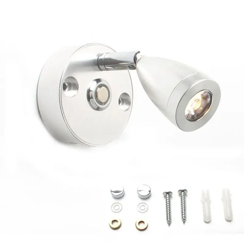 

Classy-Rotating Reading Light Car Rotating Wall Light Touch Dimming RV Light Charging Port Boat Yacht RV Warm White (Silver)