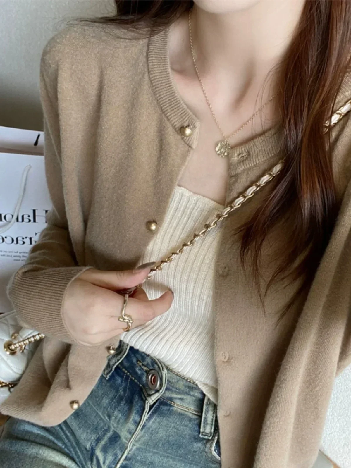 Solid Color Knitted for Women Cardigan Korean Single Breasted Long Sleeve Jumper Woman Round Neck All Match Cardigans Outwear image 4
