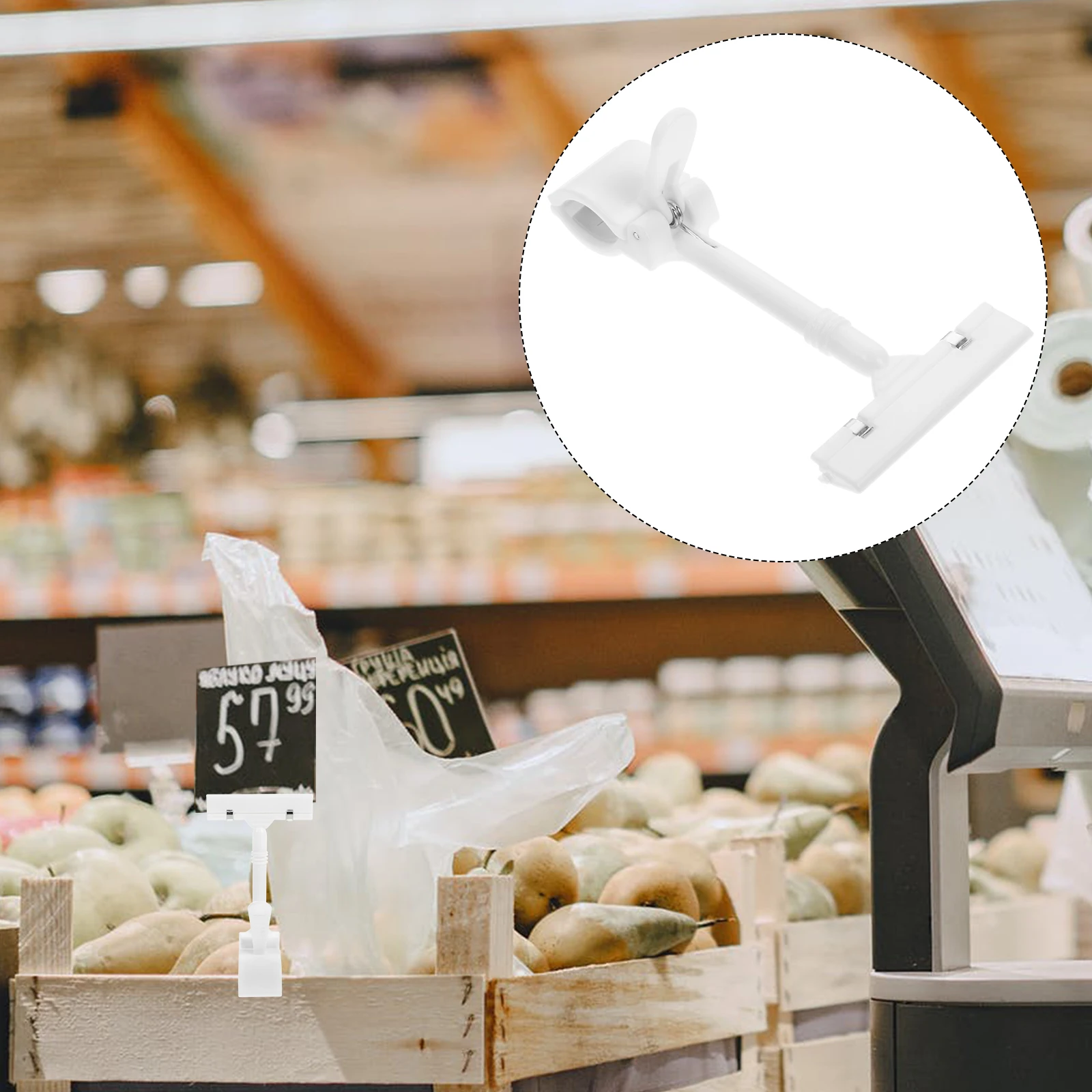 

5Pcs Price Tag Display Holders Premium Plastic Lightweight Portable Label Stands Advertising Clips for Shops Restaurants